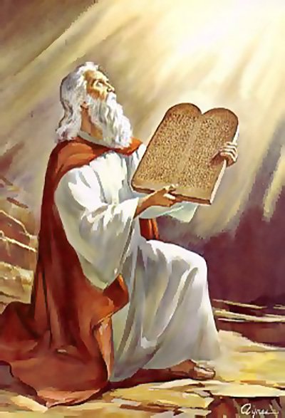 God gave Moses the ten commandments.